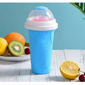 Silicone Slushy Travel Smoothie Tumbler Milkshake Bottle With Straw
