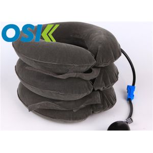 Adjustable Cervical Support Brace Sofe Inflatable Flannel / Rubber Material