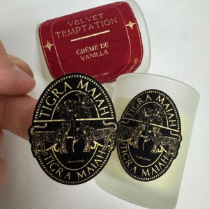 Custom Logo Special Texture Embossed Stickers Various Shapes Luxury Perfume