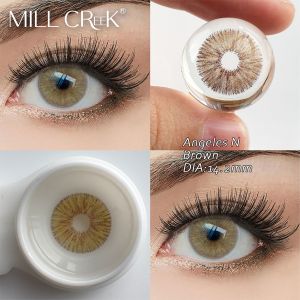 Mill Creek Angeles N Brown Yearly Colored Contact Lenses with Soft Natural Brown