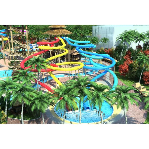 2000sq.M Rainbow Outdoor Spiral Tube Water Slide
