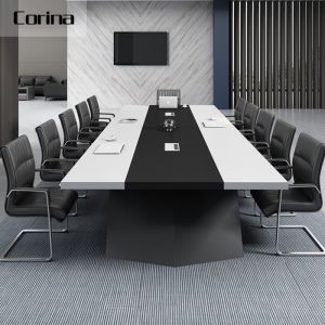 Solid Surface Meeting Room Conference Table Hygienic Antibacterial