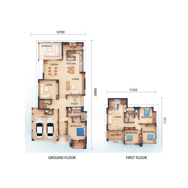 ICC-ES Luxury 3 Bedroom Villa Prefab Light Gauge Steel House Movable Steel Fascia Board