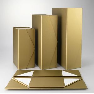 Custom Matte Gold Paper Box Packaging Foldable Jewellery Gift Box