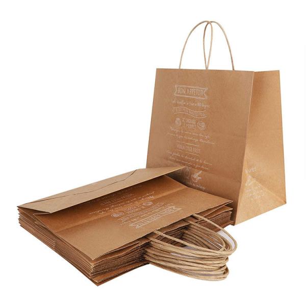 Buy Kraft Food Takeaway Paper Bags A5 For Lunch 10000pcs at wholesale prices