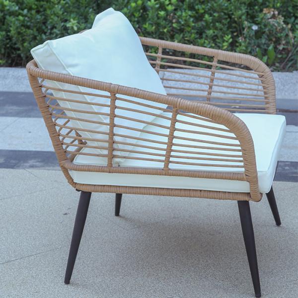 Bistro All Weather Wicker Patio Dining Set 4 Pieces Modern Garden Wicker Sofa