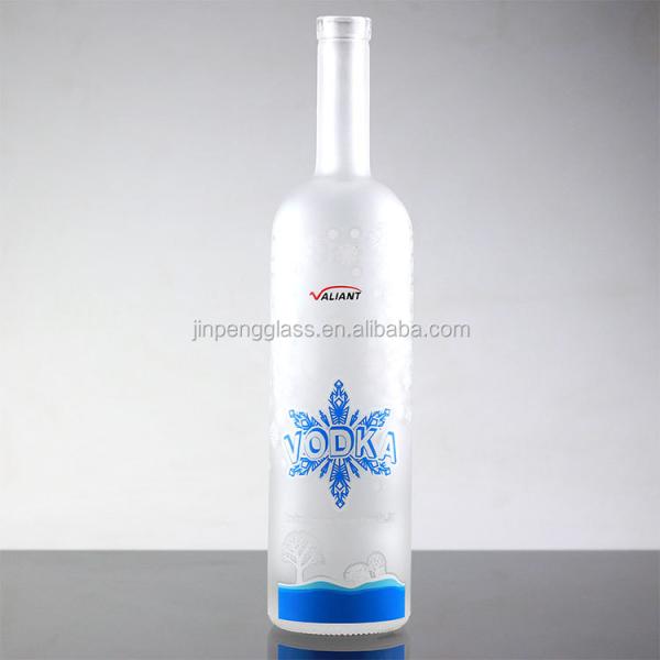 750ml Industrial Frosted Glass Vodka Bottle for Maunfacture and Trading