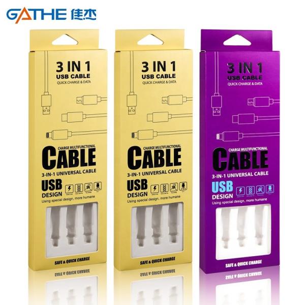 Buy ISO9001 Recyclable USB Charging Cable Packaging Boxes With Hanger at wholesale prices
