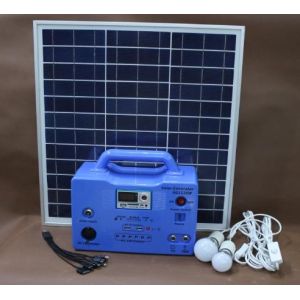 30W portable solar power system with radio, DC12V and USB output for solar home