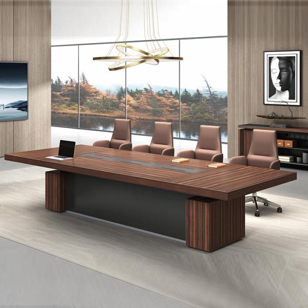 Buy Rectangle Conference Room Table Wood Brown Meeting Boardroom Table at wholesale prices