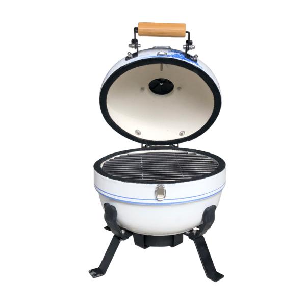 BBQ Outdoor Charcoal Smoker Easy Camping Fishing Mini Auplex Kamado 12inch Portable Ceramic Grill