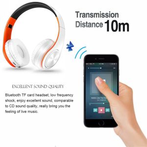 Adjustable Headband Over Ear Wireless Headphones Micro USB Charging