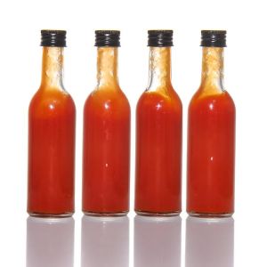 Mini Empty Chilli Tomato Hot Sauce Bottles with Plastic Lid