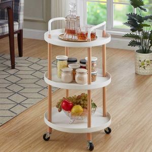 3 Tier Plastic Kitchen Vegetable Rack Storage Cart Household