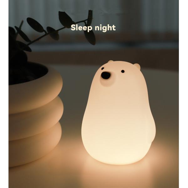 Kawai Bear Kids Baby Nursery Bedroom Night Light lamp Gifts Silicone Bear Light Kids Night Light