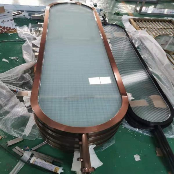 Modern interior decoration metal glass room divider wall panel