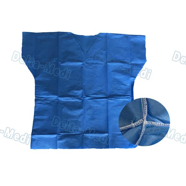 Short Sleeve Disposable Protective Apparel Over Lock Sewing Scrub Suit With Pocket