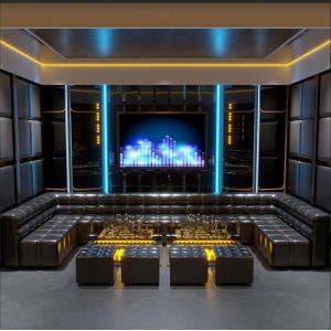 High Grade Multi Function Bar Hotel Coffee Table With Black Sofa Set