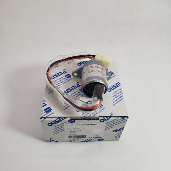 Buy OUSIMA 119653-77950 Fuel Stop Solenoid 12V Flameout Solenoid Valve for YANMAR Excavator In Stock High Quality at wholesale prices