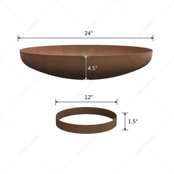 Portable Simple Rustic Round Brazier Wood Burning Corten Steel Fire Pit For Fun Time Outdoor Backyard