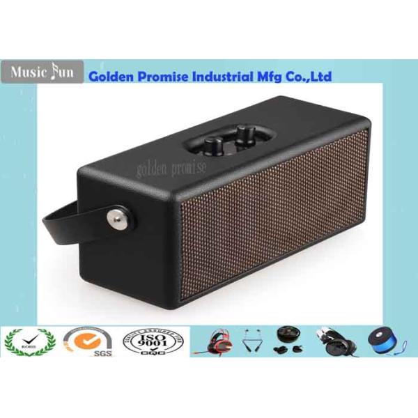 Fabric Cover Wooden Bluetooth Speaker Portable 8W Bi-Horn Wireless Hifi Speakers