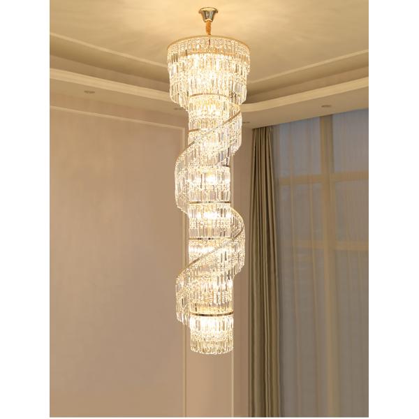 Luxury crystal chandelier duplex building hollow living room lamp large chandelier(WH-NC-91)