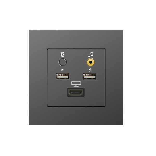 Buy USB / HDMI Multimedia Wall Outlet impact resistance UK standard at wholesale prices