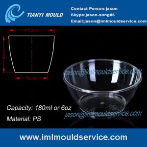 Quality clear small thin wall PS Disposable Plastic Bowls mould with 180ml for sale