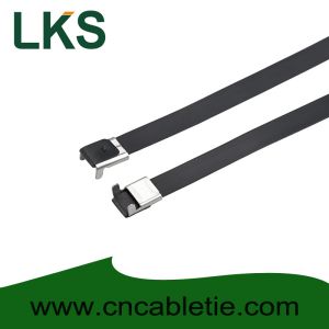 Quality 12×400mm L Type PVC coated stainless steel cable tie-Wing Lock type for sale