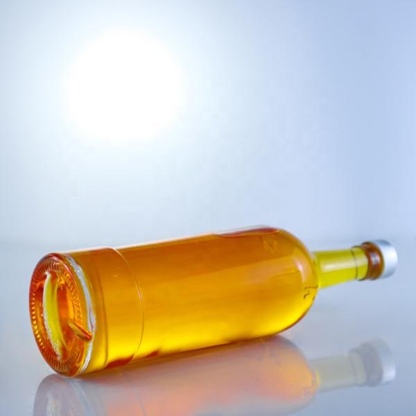 GLASS Collar Round Shaped Empty Glass Bottles 750ml for Tequila Brandy Rum Gin Whisky