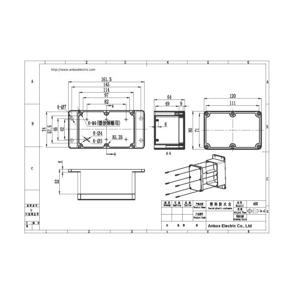 ABS PC 12*8.1*6.5cm Wall Mount Plastic Enclosure