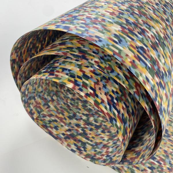 New Design Artificial Colorful Spot Wood Veneer For Jewel Box Car Interior Home Decoration 2500*640mm