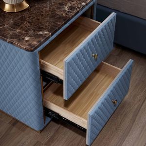 550x450mm Modern Bedside Tables Matted Leather Bedside Cabinet With Drawer