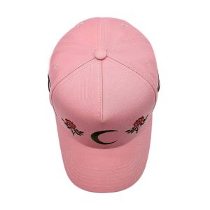 4 Matching Fabric Color Eyelets Cotton Baseball Cap With Customizable Flower