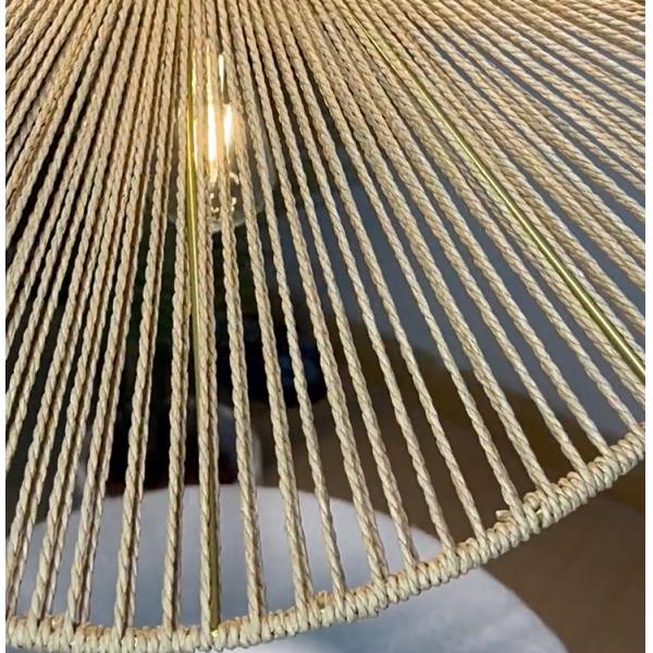 Wabi-sabi style rope chandelier simple creative bedroom living room lamp hand-woven Japanese retro homestay restaurant lamp