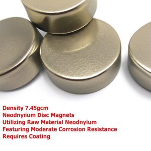 China Density 7.45gcm Neodymium Disc Magnets Utilizing Raw Material Neodymium Featuring Moderate Corrosion Resistance Requires Coating on sale