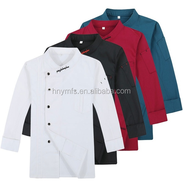 Hot Fashion Chef Uniform Pure Color Restaurant Bar Uniforms Chef Jacket for Hotel