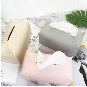 Fancy Real Leather Debossed Car Tissue Box BPA Free