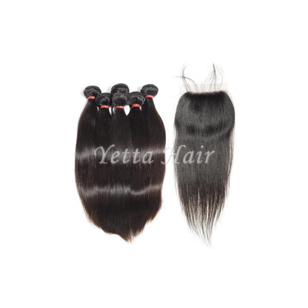 Lace Frontal Closure Brazilian Straight Hair Weave Soft And Luster