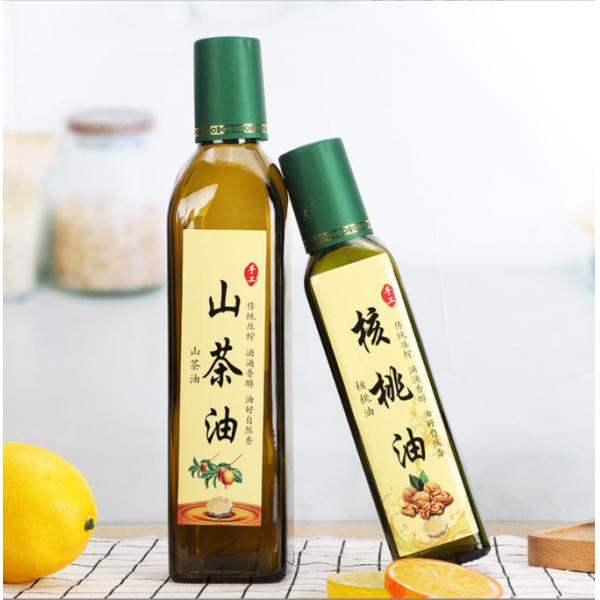 Glass Bottle Material Square Luxury Cooking Olive Oil Glass Bottle 250ml 500ml 750ml
