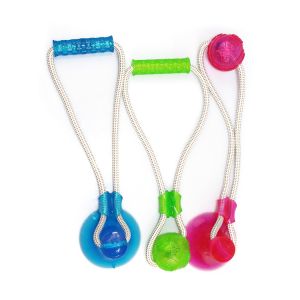 Rubber 15cm Durable Bite Dog Suction Cup Ball Toy Set