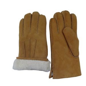 Men Genuine leather Lamb Fur Cheap custom made leather gloves