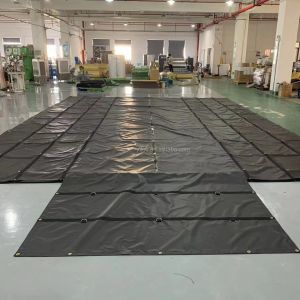 Black PVC Tarpaulin Fabric Strong Semi Truck Tarpaulin Tarp Lumber Tarps