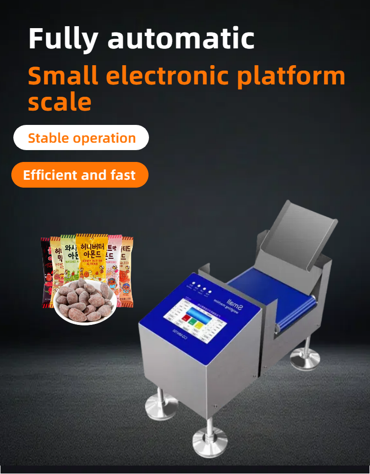 Automatic Professional Small Platform Conveyor Belt Weighing Scale for Food Industry for Snacks Small Items Plastic Material
