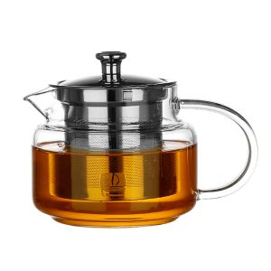 SS Removable Infuser Handcrafted Borosilicate Glass Teapot