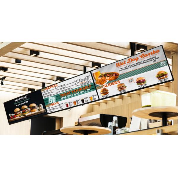 Spliced 43" 500nits FHD Indoor Menu Board with Single-arm Hanging Bracket