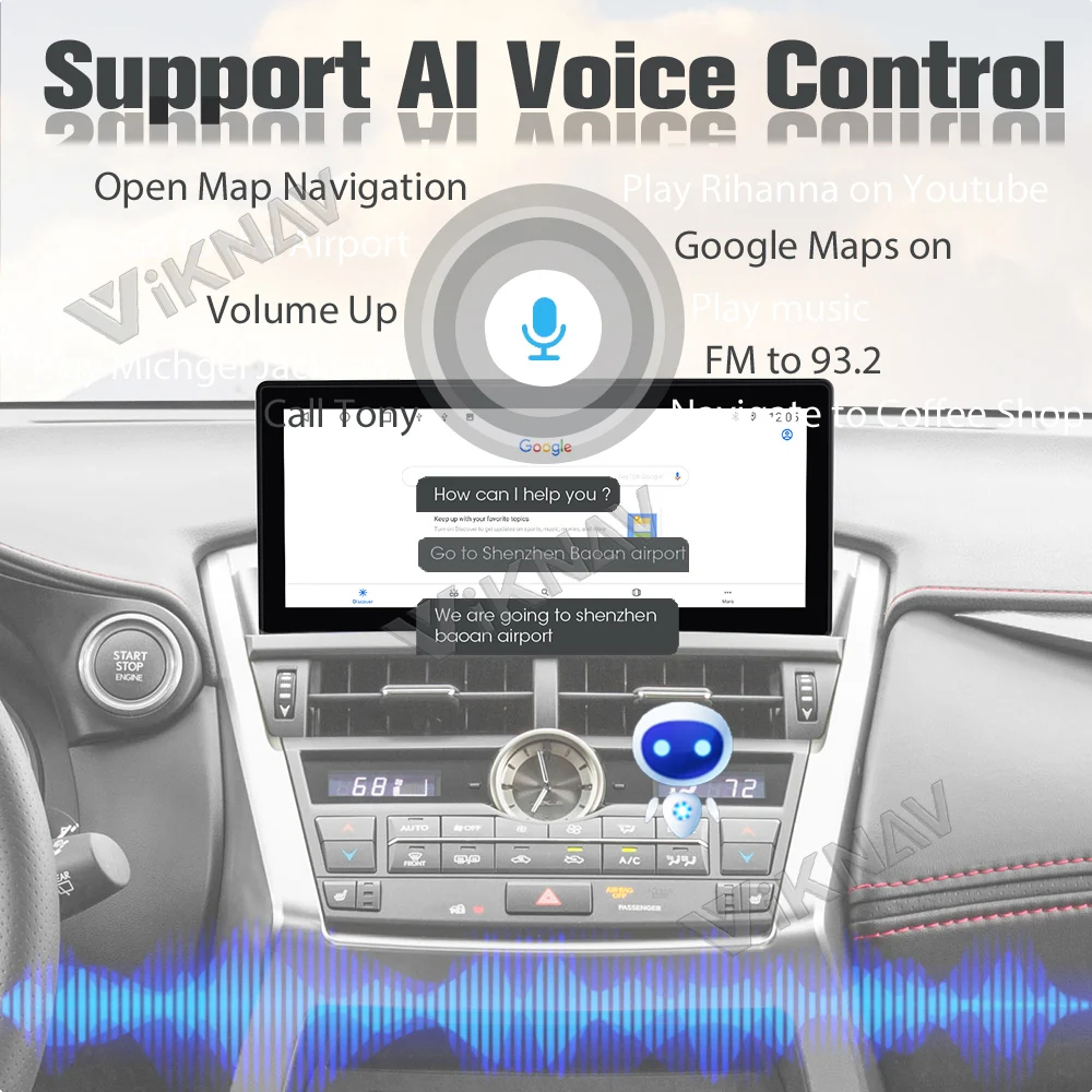Viknav Car Radio For LEXUS NX NX200 NX200T (2015 2016) 12.3 inch Touch Screen Carplay Car GPS Navigation Multimedia