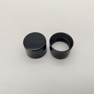 Black PP 20mm Screw Cap , Non Spill Plastic Bottle Lid