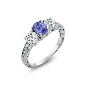 Jewelers Club Tanzanite Ring Birthstone Jewelry with White CZ