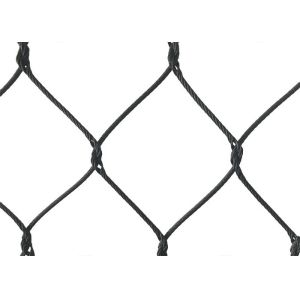 Quality 7x7 Black Oxide Wire Rope Mesh Knotted SS Wire Rope Net 120x120mm for sale